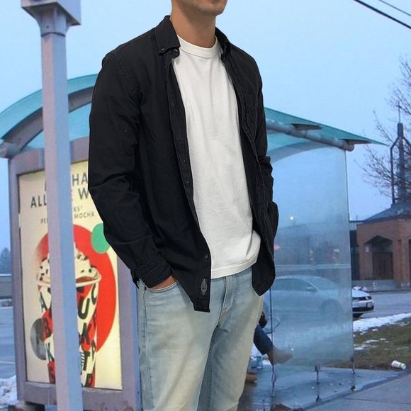 CPO - Black Button Up Shirt - Picture 2 of 4